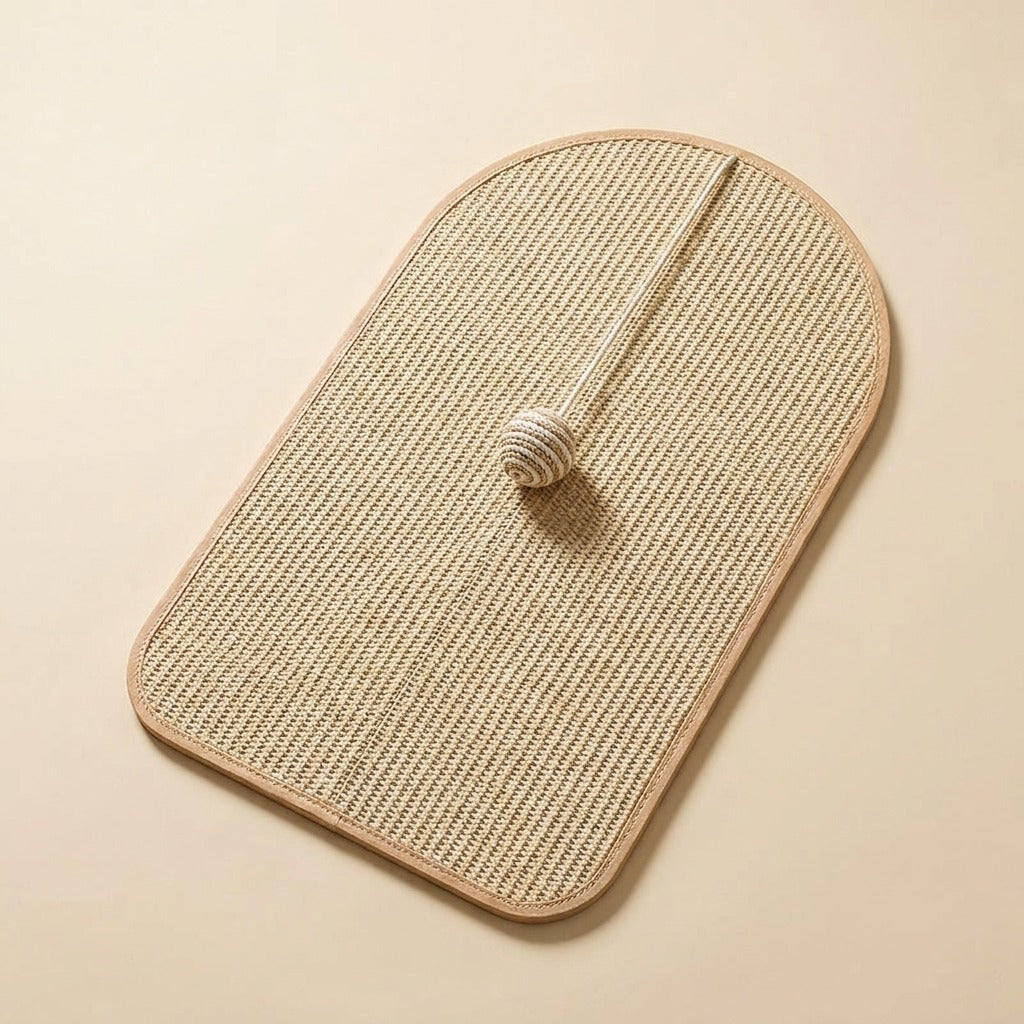 Natural Sisal Arch Wall Scratch Pad, square shape, studio shot