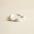 Blossom Ceramic Cat Plate in white, plate only, studio shot