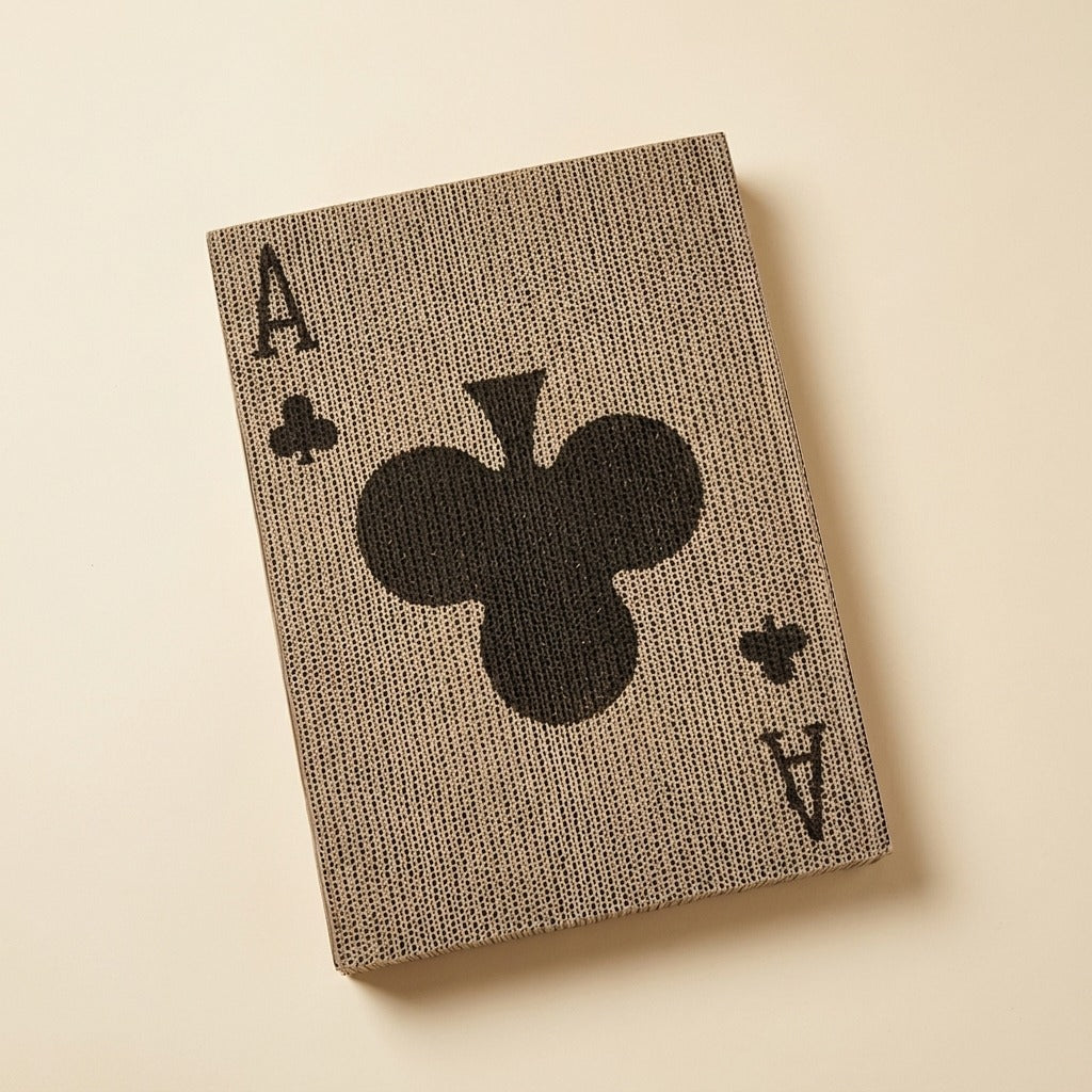 Playing Card Cardboard Cat Scratcher, ace of clubs design, studio shot