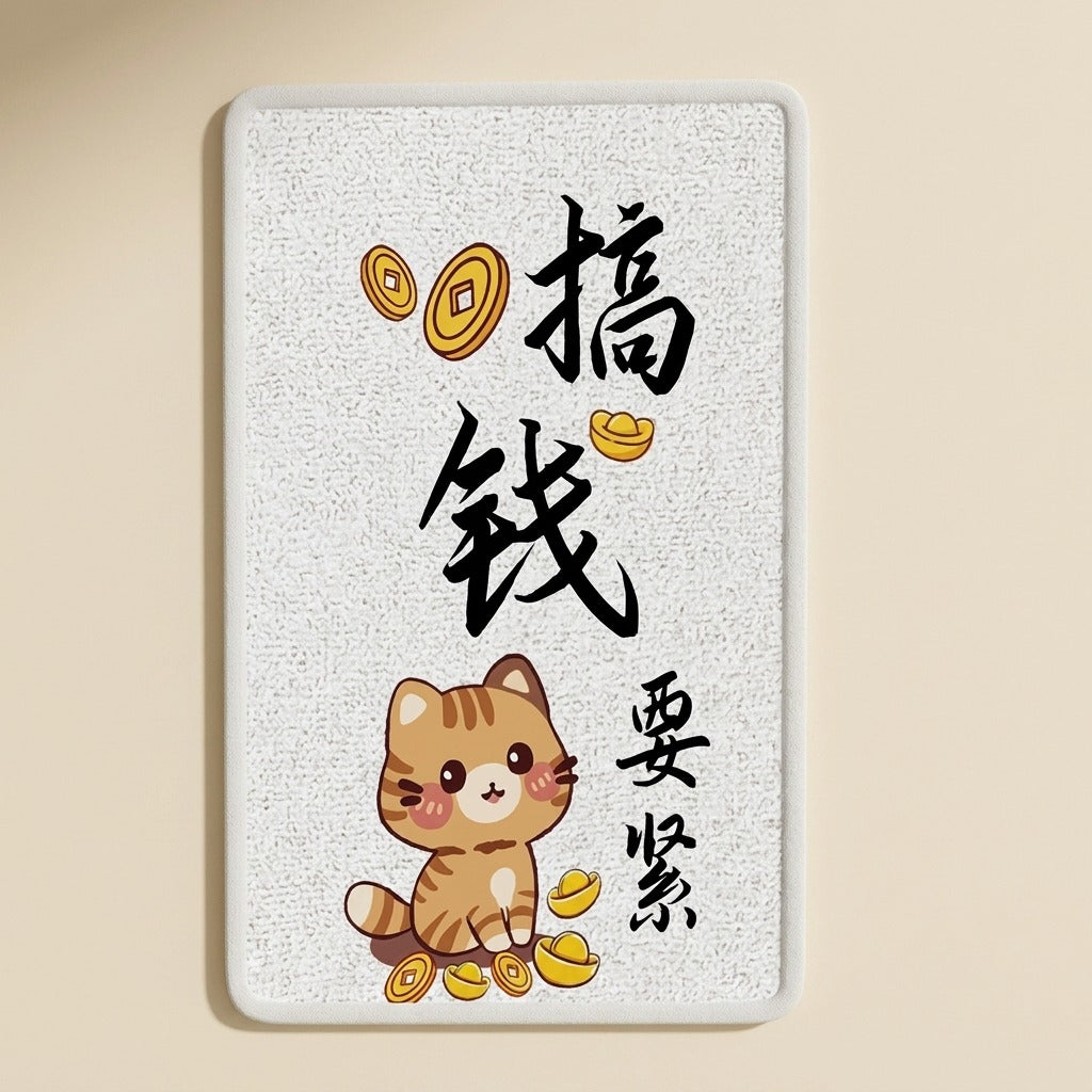 Lucky Cat Wall Scratch Pad with coin cat artwork, studio shot