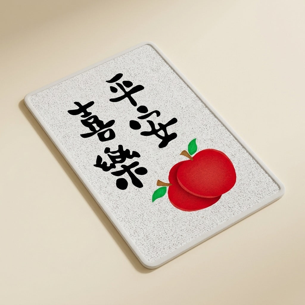 Lucky Cat Wall Scratch Pad with red apple artwork, studio shot