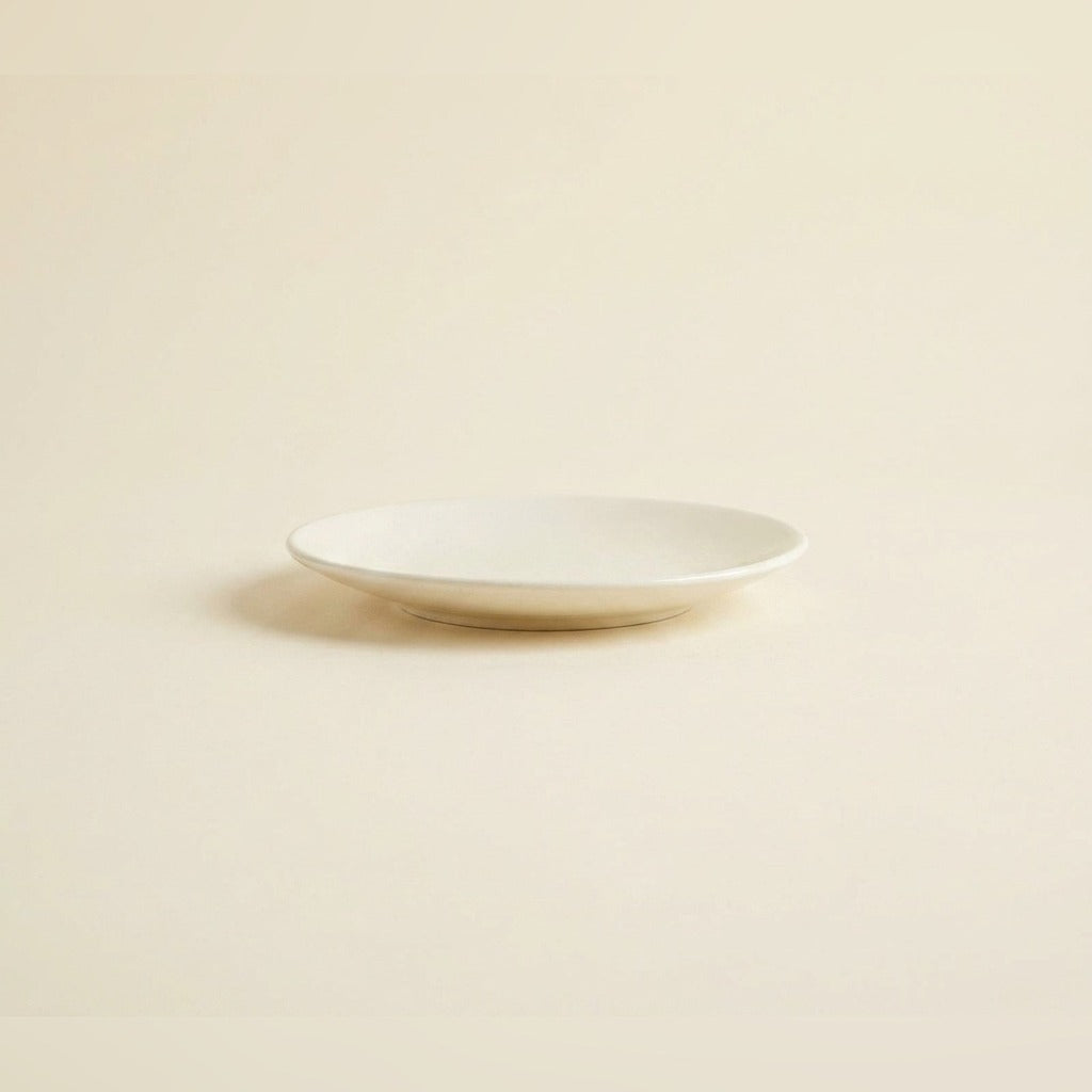 Raised Ceramic Cat Plate, white flat plate only, studio shot