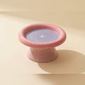 Wide Pedestal Cat Bowl, round pink bowl, studio shot