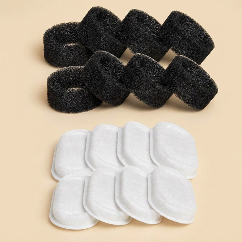 Replacement filter pack for cat water fountain, eight filters, studio shot
