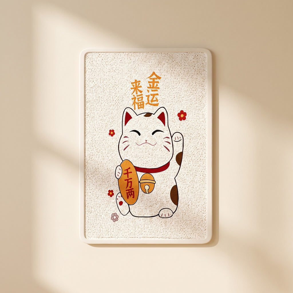 lucky cat wall scratch pad, studio product photo